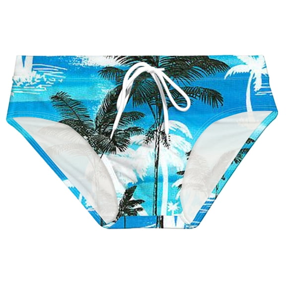 Youmylove Mens Summer Breathable Printed Swim Trunks Pants Swimwear Shorts Slim Wear Swim Bottoms Briefs Casual Swim Wear