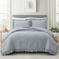 thumbnail image 7 of Home Bed Bedding Comforter Set - 3 Pieces Queen Comforter Set, Farmhouse Bedding Set Ruffle Boho Bed Comforter, Fluffy Soft Lightweight Chic Rustic Country Style for Bedroom Dorm (Queen, Grey), 7 of 7