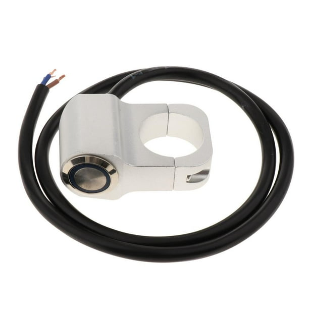 Interruptores de aleación de aluminio CNC para motocicleta, 12 V, 10 A, impermeables, para manillar de 1 pulgada (25 mm). Azul