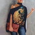thumbnail image 2 of Fesfesfes Womens Tees Women Casual Half Sleeve Halter Neck Off Shoulder Printed And Solid Loose Pullover Blouse Tops Womens Work Shirts L(US:8), 2 of 6