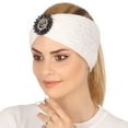 thumbnail image 1 of Sonducket Gorros de ganchillo antideslizantes para mujer, pelo en su lugar durante todo el día, calentador de cabeza, calentador de orejas, Accesorio para el cabello Blanco, 1 of 6