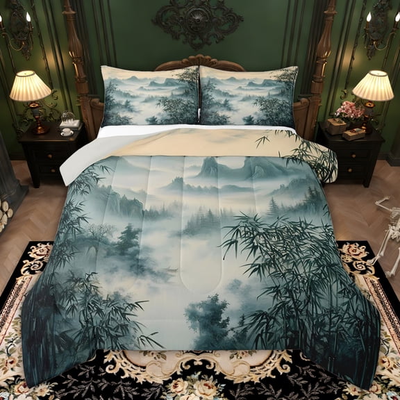 Castle Fairy Teens Smooky Jungle Twin Comforter Sets,Woodland Moutain Bedding Set