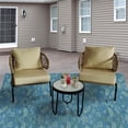 thumbnail image 1 of ALEKO Woven Rope 3-Piece Indoor/Outdoor Patio Chat Sofa Set, 1 of 7