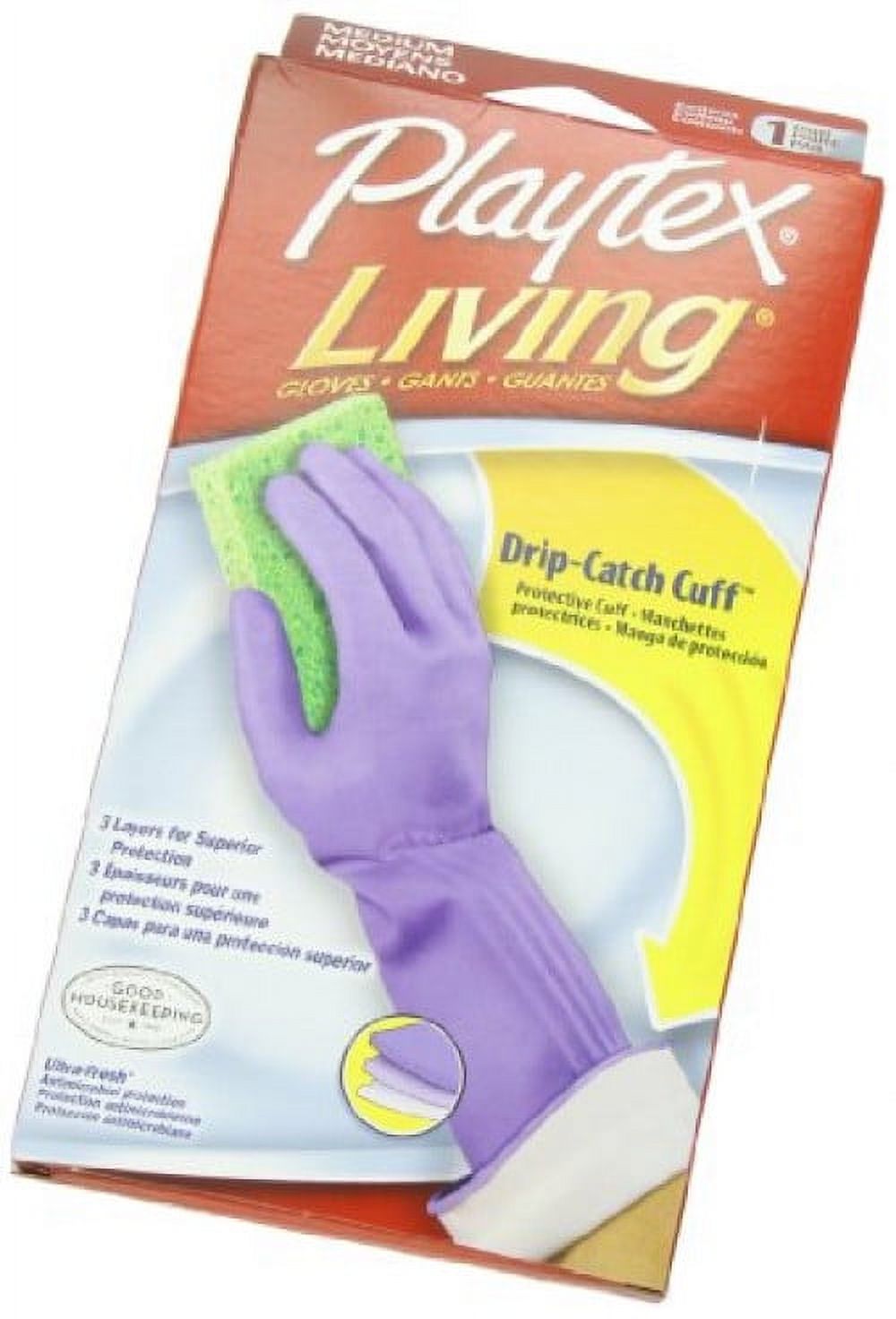 Playtex Living Reusable Gloves With Drip-Catch Cuff Medium - 1 Pair - image 3 of 4