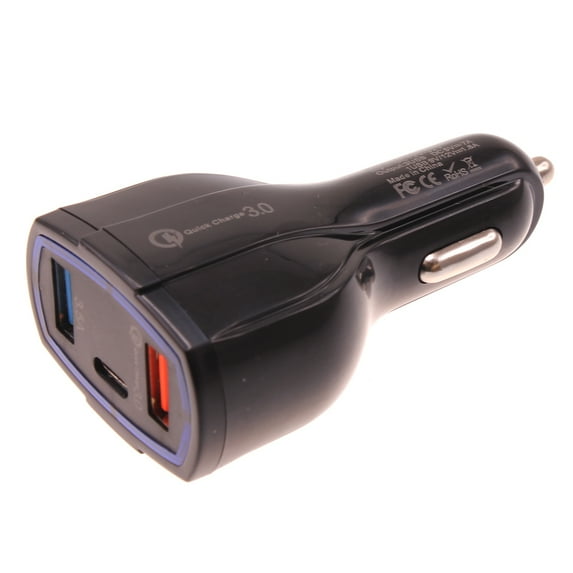 48W Quick Car Charger for Samsung Galaxy A73 5G A53 5G A33 5G A13 5G A03s Phones - 3-Port USB Type-C Port Power Adapter