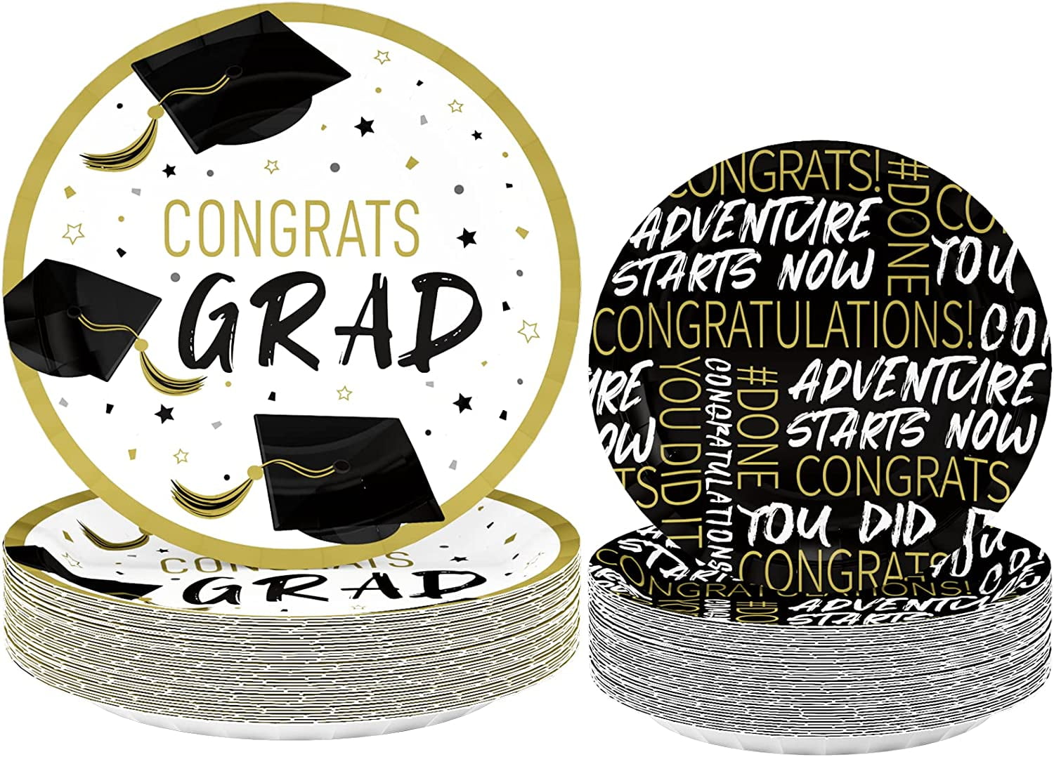 Congratulations Grad Disposable Paper Plates, 100 Pack Graduation Party