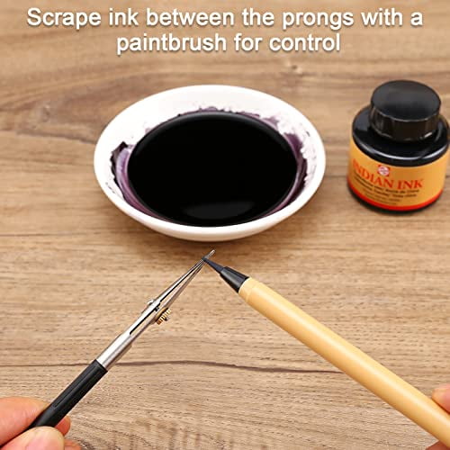 GORGECRAFT 6PCS Art Ruling Pens Fine Line Masking Fluid Pen Adjustable and  Glue Residue Eraser for Drawing Mounting Art Artists