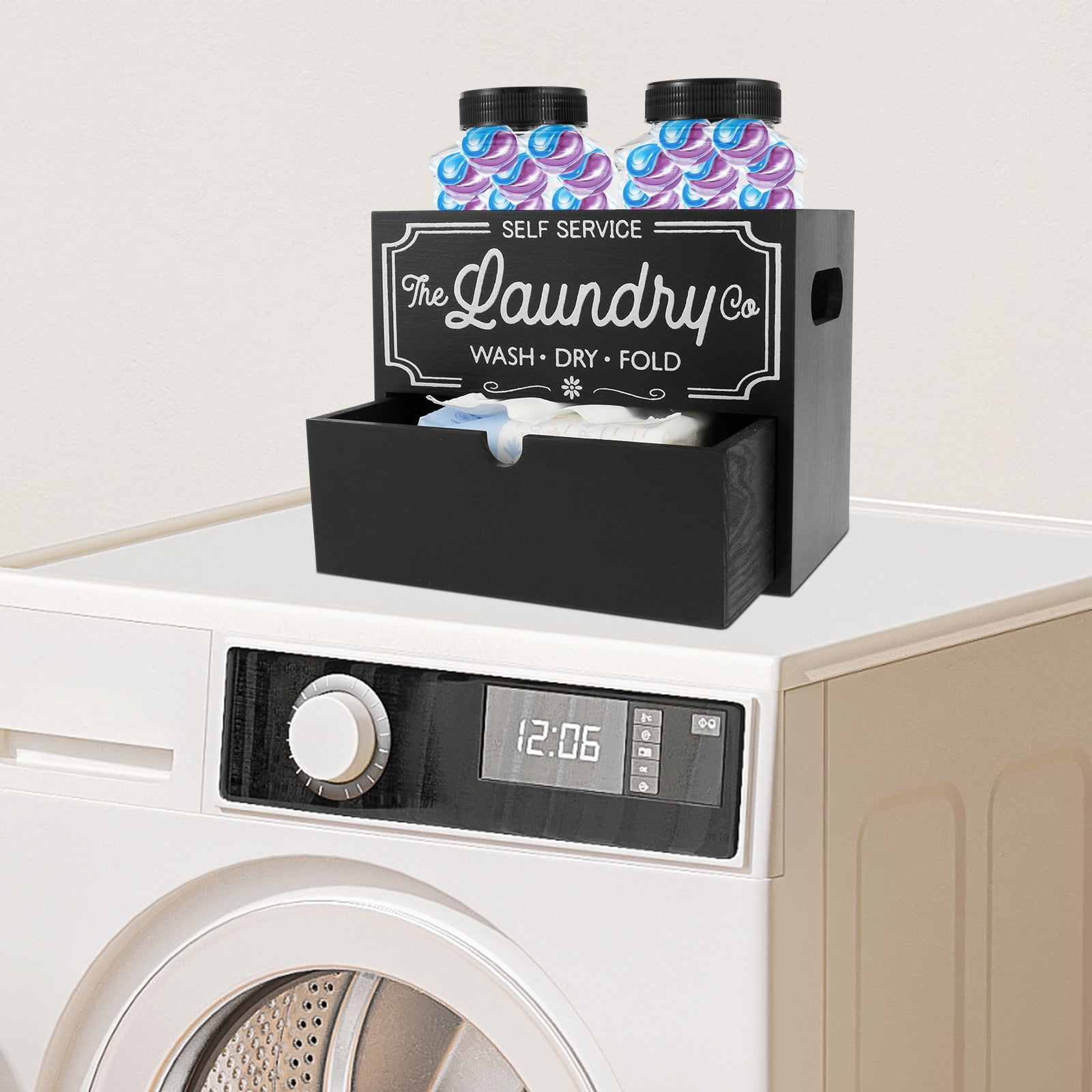 1 Unit 21 CM Solid Wood Laundry Dispenser Professional High Capacity Organization