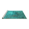 thumbnail image 2 of Ahgly Company Machine Washable Indoor Rectangle Oriental Turquoise Blue Industrial Area Rugs, 5' x 7', 2 of 4