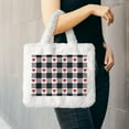 thumbnail image 6 of Yiaed Heart Black Buffalo Plaid Gingham Print Fluffy Shoulder Bag Plush Bags Women Ladies Tote Bag Fluffy White Furry Purse Handbag for Autumn and Winter, 6 of 7