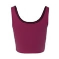 thumbnail image 3 of A2Y Women's Fitted Cotton Scoop Neck Sleeveless Crop Tank Top Magenta S, 3 of 3