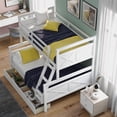 thumbnail image 2 of Twin Over Full Bunk Bed with Two Storage Drawers, Ladder and Safety Guardrail for Kids Teens Adult, Wood Bunk Bed Frame for Bedroom Guest Room, White 78.7''Lx76.3''Wx62.3''H, 2 of 7