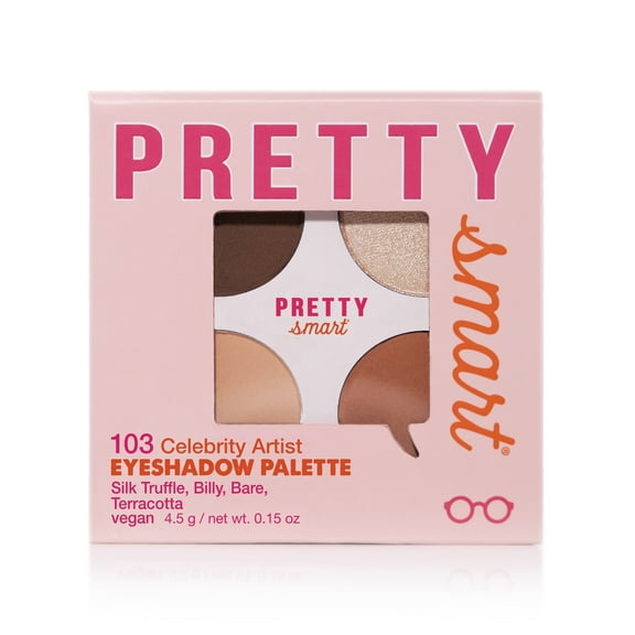Pretty Smart Celebrity Artist Eyeshadow Palette 103, Silk Truffle, Billy, Bare, Terracotta, 4.50g