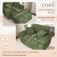 thumbnail image 3 of Muumblus Oversized Accent Chair with Ottoman, 48" Indoor Chaise Lounge Cloud Corduroy Sofa Reading Armchair for Modern Living Room, Bedroom, Green, 3 of 11