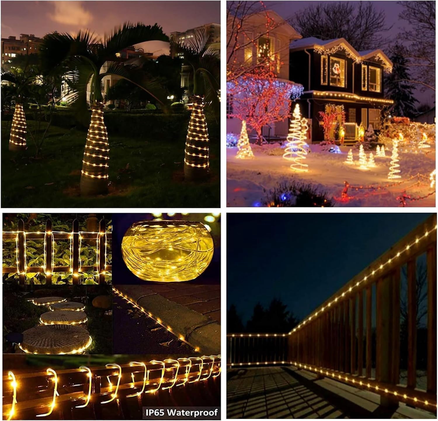 SHANJIA Solar Rope String Lights, 7.5M/25ft 50LEDs Waterproof Copper Wire Lights Tube, Outdoor Rope Lights for Garden Yard Path Fence Tree Wedding Party Decorative