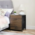 thumbnail image 3 of Mainstays 2 Drawer Fabric Storage Nightstand for Bedroom, Walnut, 3 of 9