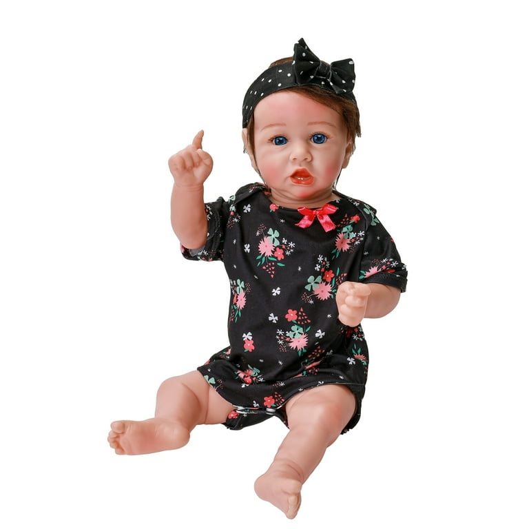 Merkmar 20 Inch Full Body Silicone Reborn Baby Dolls Newborn Realistic  Handmade Reborn Dolls with Floral Clothes and Headband Baby Doll Best  Birthday Gift Set for Ages 3+（Brown eye） 