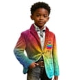 thumbnail image 2 of Boys Christmas Print Corduroy Blazer, All Over Christmas Pattern Lapel Suit Jacket with Buttons, Regular Fit Sports Coat for Parties, Prom, and Dinner Events Yellow, 2 of 4