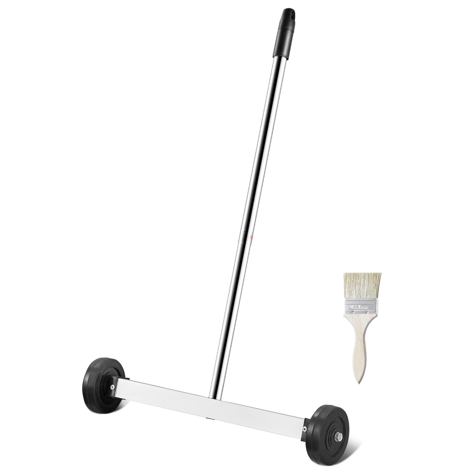 Magnetic Sweeper 15 Inch, 8 lbs Capacity with Telescoping Handle 17.52-40.94 Inch, Ergonomic Rubber Handle, 2.95 Inch Wheels for Garage Construction Sites