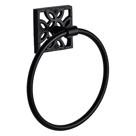 Autumn Alley Bathroom Towel Ring - Matte Black Hand Towel Holder - Modern Hand Towel Holder Wall Mount for Bathroom and Kitchen, Modern Unique Style