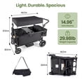 thumbnail image 3 of SACVON 2-Seater Stroller Wagon with Side Entry, Canopy & Snack Tray, Includes Removable Storage Bag That Converts to a Backpack-Black, 3 of 8