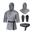thumbnail image 2 of Camisa de malla falsa de templario medieval, disfraz de caballero, conjunto de uniforme de juego de rol para fiesta de Halloween para hombre, 2 of 4