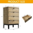 thumbnail image 4 of 17.7"W Rustic Reclaimed Solid Wood Nightstand with 4 Drawers, Farmhouse End Tables Bedside Table Almost Fully Assembled, Set of 2, 4 of 9