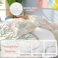 thumbnail image 5 of Coastal Ocean Coral Full Size Comforter Set, Green Yellow Pink Theme Pattern Bedding for All Seasons, 4 Pcs Bed Set, 1Quiltcover (86"x86") ,1Sheet(80"x116"), 2Pillowcases (30"x20"), 5 of 12