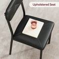 thumbnail image 5 of 3 Piece Dining Set for 2, Table and 2 PU Leather Upholstered Chairs, Wood Top Breakfast Dinette for Small Space, Kitchen, Apartment, Dining Room, Rustic Brown (Diamond Seat Back), 5 of 11