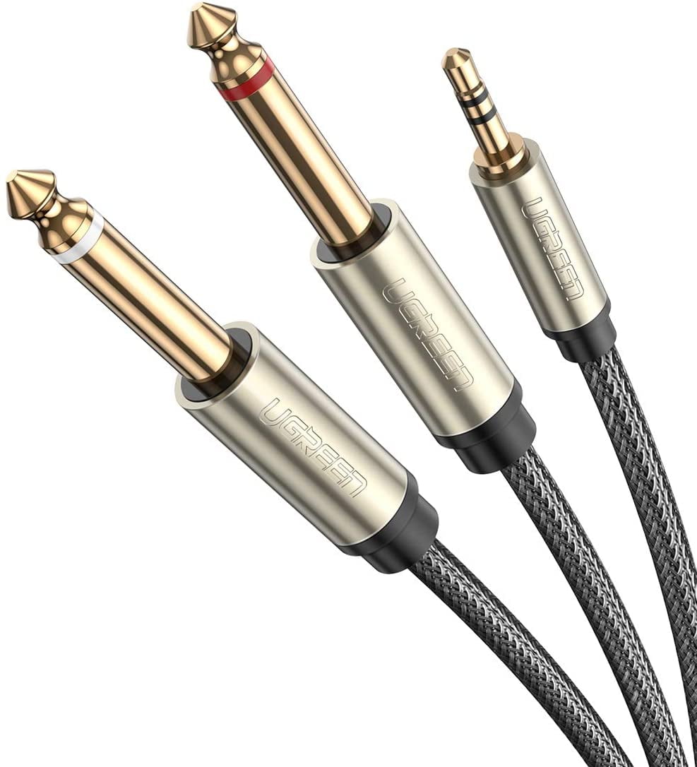 Laptop Amplifiers,Speaker Idealy 5FT 6.35mm Male to 3.5mm Male Jack Cable TRS Stereo Audio Plug Aux Record Connector for Headphone