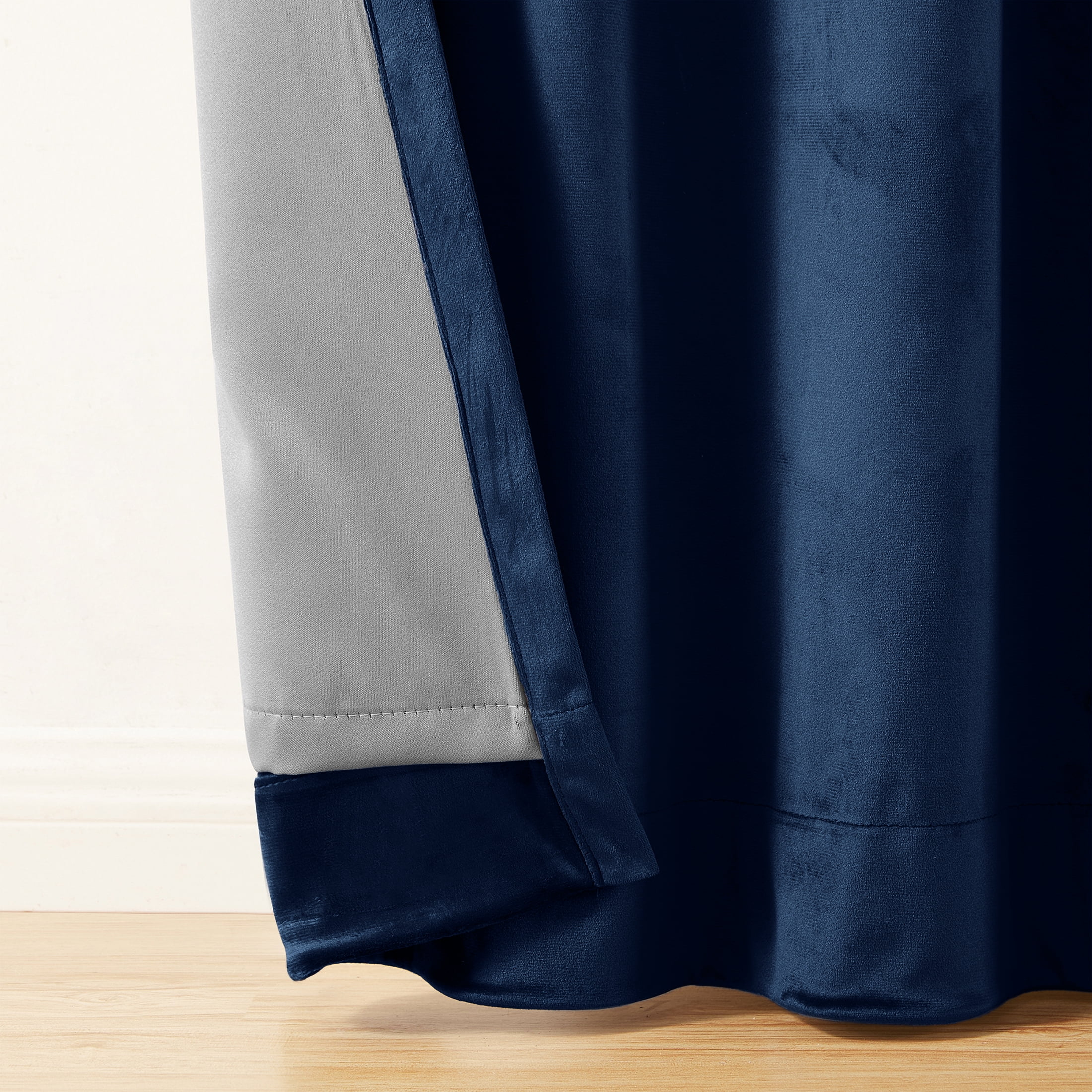 Better Homes & Gardens Dutch Velvet Solid 100% Blackout Single Curtain Panel, Navy, 52" W x 84" L
