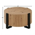 thumbnail image 3 of Steve Silver Darcie Modern 36" Round Wood Coffee Table, Natural Brown, 3 of 8