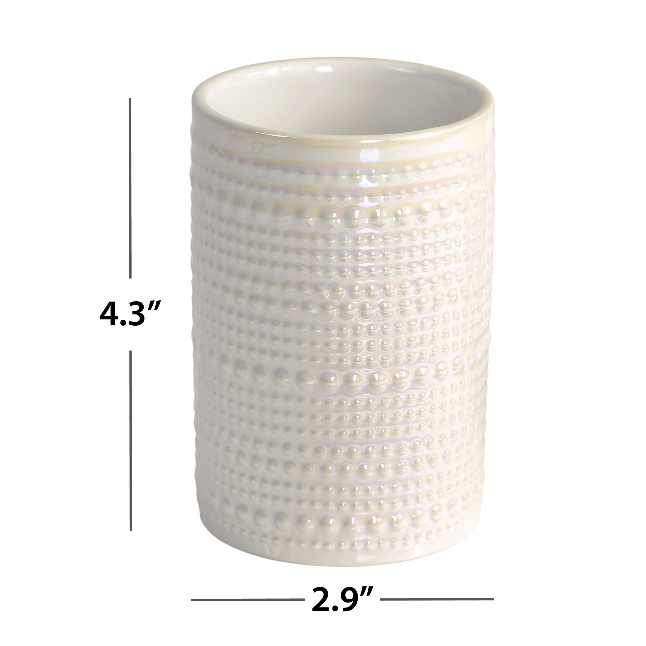 Mainstays Pearlescent Ceramic Toothbrush Holder for Adults