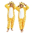 thumbnail image 2 of BMYJ Giraffe Hooded Fleece Jumpsuit, Cute Animal Themed Outfit for Boys Girls, Soft Plush Full Body Jumpsuit for Holiday Party Dress Up (Yellow, 9-10 Years), 2 of 4