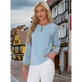 thumbnail image 2 of DARING DIVA Chiffon Semi Sheer Long Sleeves Blouses XS Grey Blue, 2 of 6