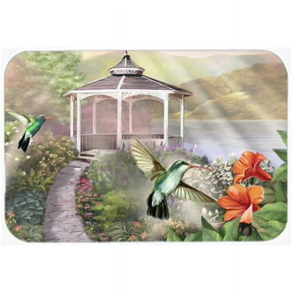 Garden Gazebo Hummingbird Duo Glass Cutting Board, Large