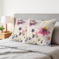 thumbnail image 6 of Pillow Covers 20x20 Set of 2, Purple Spring Floral Square Throw Pillow Covers for Couch/Sofa/Living Room, Vintage Flowers Farmhouse Watercolor Decorative Soft Pillowcases for Couch Throw Pillows, 6 of 9