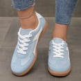 thumbnail image 4 of AUDeals Women's Barefoot Shoes Zero Drop Wide Width Retro Sneakers Vintage Leather Suede Casual Walking Shoes (Blue, 7), 4 of 8