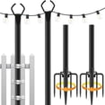 thumbnail image 1 of Postes para guirnaldas de luces Mutovlin de metal, 3 m, para exterior, paquete de 2, 1 of 7