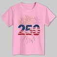 thumbnail image 4 of kpoplk Girls Summer Patriotic Shirts 250Th America Anniversary T-Shirt USA Flag Print Tee Casual Tops(Pink,9-10 Y), 4 of 5