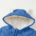 thumbnail image 4 of Baby Toddler Girls Boys Winter Hooded Romper Snowsuit Booties Cotton Jumpsuit Outfits Blue 6-9 Months, 4 of 6