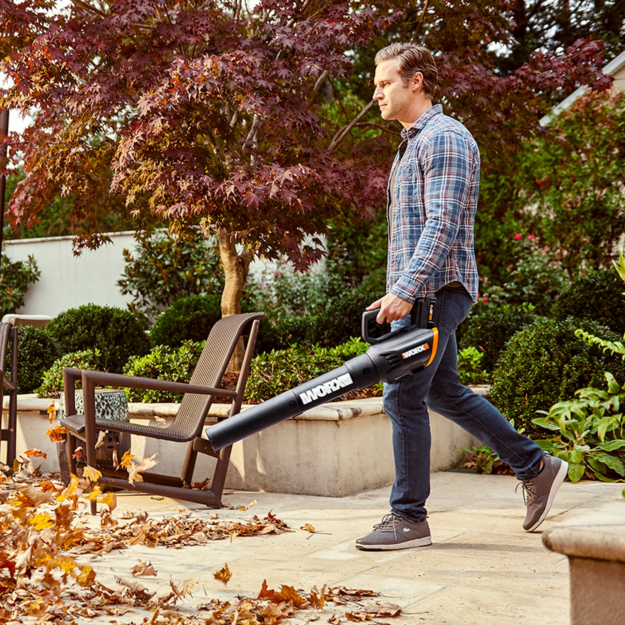 WORX Cordless String Trimmer and Blower WG929.1 Combo, 20V 2 batteries,  Grass Weed Edger