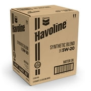 Chevron Havoline Synthetic Blend Motor Oil 5W-20, 6 Quart, Smart Change Box Case (2-Pack)