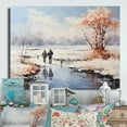 thumbnail image 2 of Designart "Frozen Pond in the Winter Landscape II" Landscapes Metal Wall Art, 2 of 5