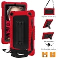 thumbnail image 2 of Kebiory Case for Walmart ONN 7 Inch Gen 3 2022 Tablet(Model:100071481),Shockproof Kids Friendly Rugged Case with Shoulder Strap & Stand Cover for Walmart Onn 7 Inch 3nd Gen 2022 Tablet (RedX2), 2 of 6