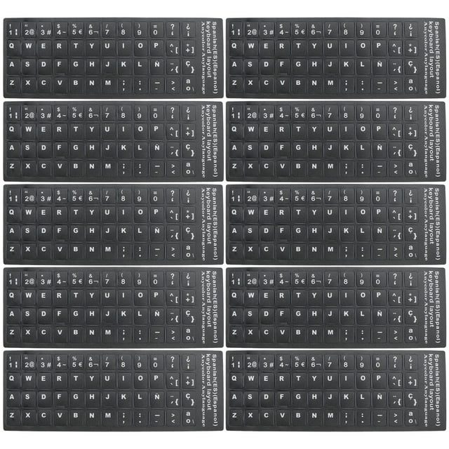 KAKOWELY Keyboard Cover 10Pcs Universal Foreign Language Keyboard Stickers Keyboard Protector PC Layout7.09"X2.56"X0.2"
