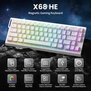 ATTACK SHARK X68 HE Rapid Trigger Keyboard Magnetic Switch with C01PRO Coiled Cable, 60% Wired 8KHz Magnetic Keyboard With 0.01mm RT Accuracy, Support RT/Snap Tap/DKS/MT/TGL