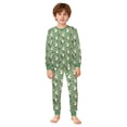 thumbnail image 4 of MAIHAN Easter Pajamas Kids Girls Pajama Boys Long Sleeve Top and Pants Set, Soft Sleepwear for Holiday Family Matching Loungewear(Green#02,5-6 Years), 4 of 4