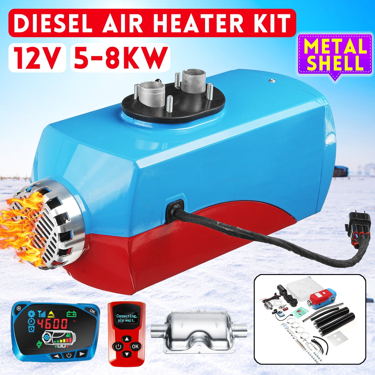 12V 8KW Diesel Air Heater Metal Shell & Tank & Thermostat For Truck