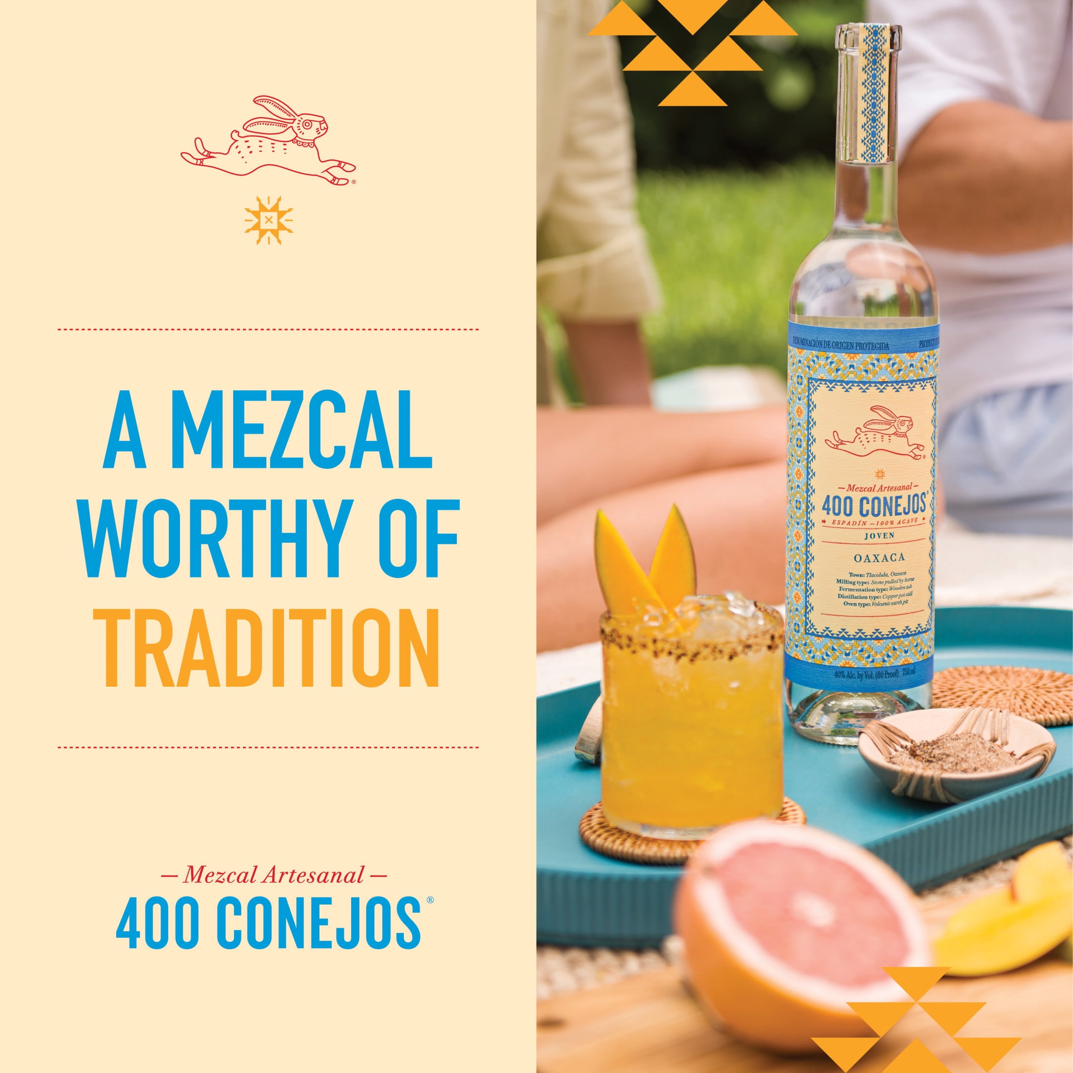 400 Conejos Espadín Mezcal, 750 ml Glass Bottle, 40% ABV - Walmart.com
